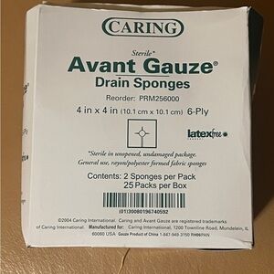 Ring Avant Gauze Drain Sponges - White